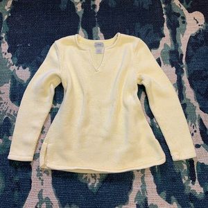L.L. Bean Yellow V-Neck Sweater